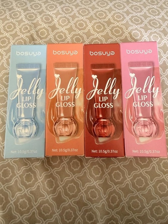 Other - Jelly Lip Gloss Set — Blue, Peach, Red, Pink